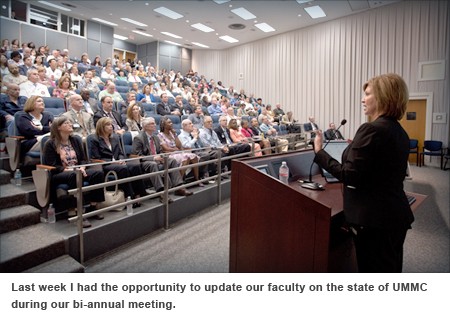 Dr. LouAnn Woodward speaks at UMMC bi-annual meeting.