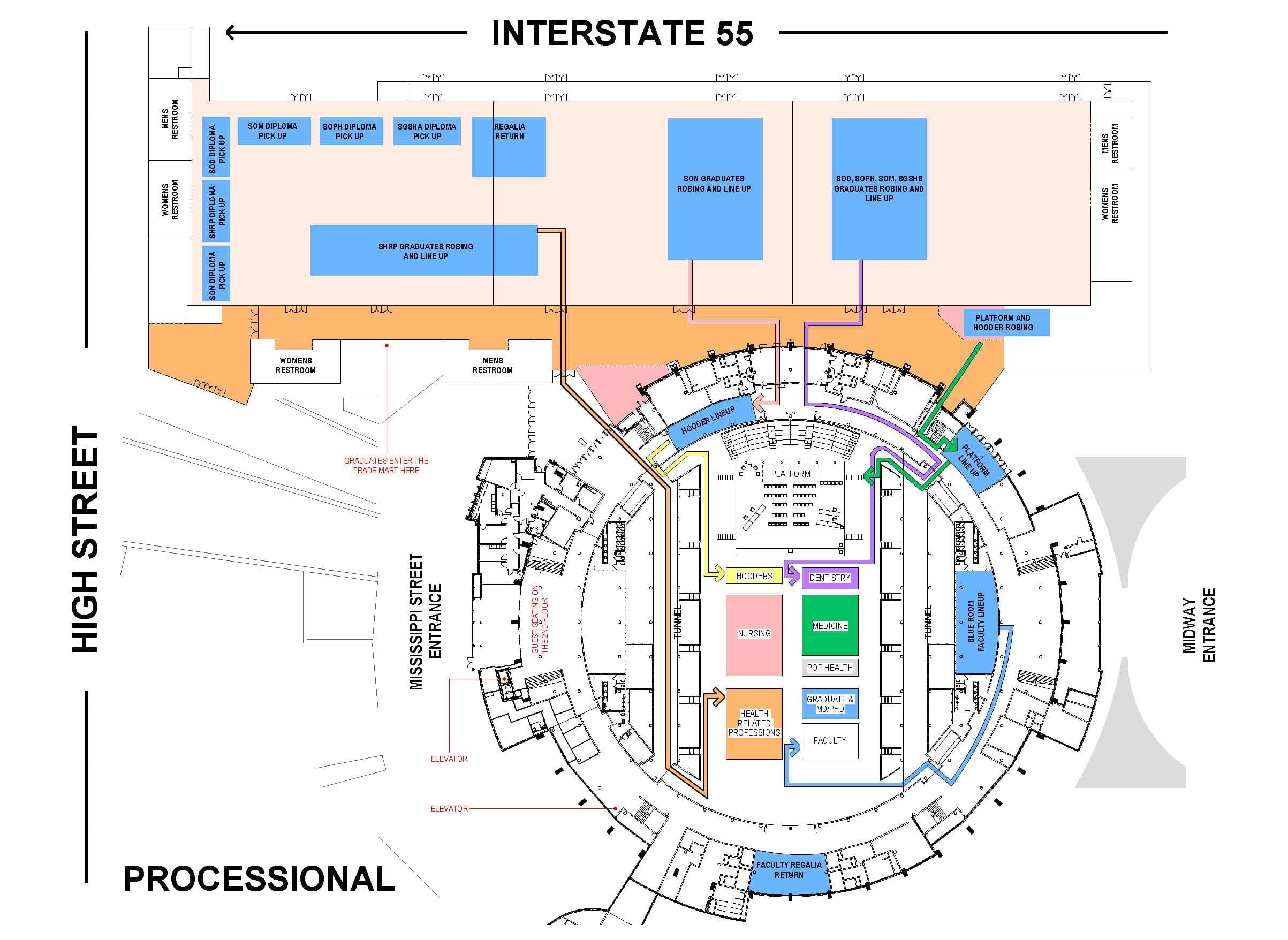 2024 Processional Map - University of Mississippi Medical Center