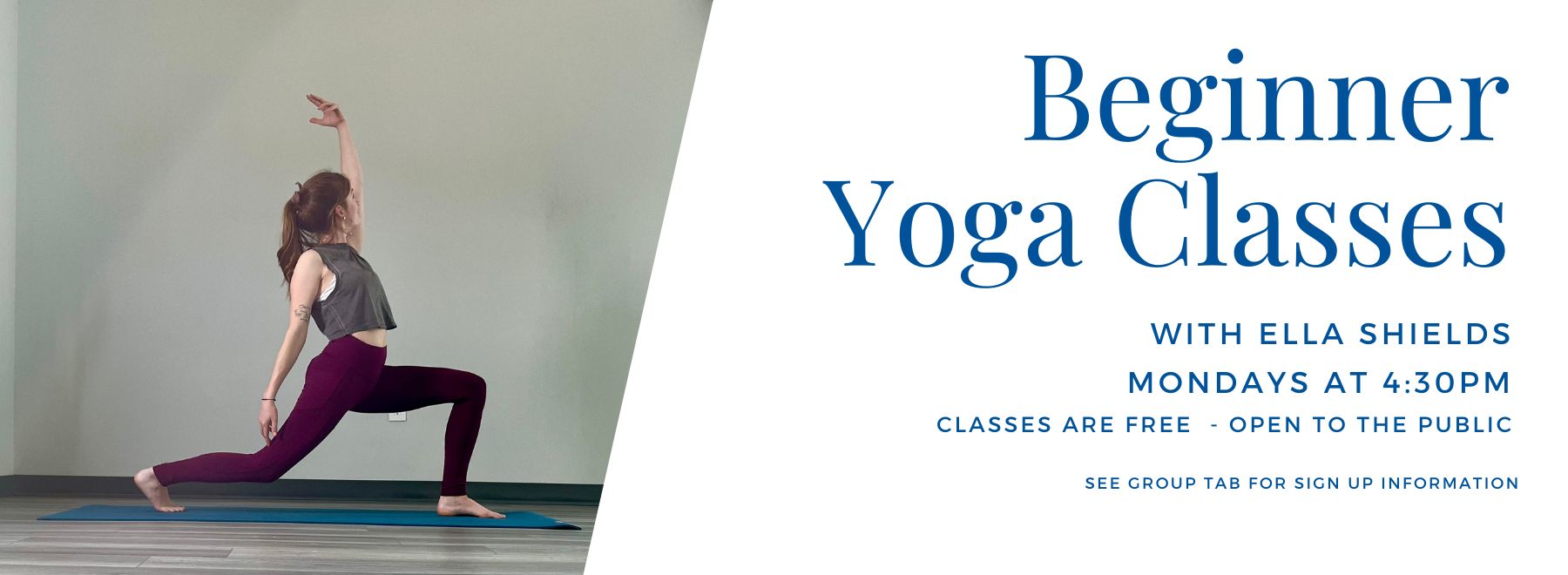 woman performing yoga pose - Beginner Yoga Classes, Mondays at 4:30pm