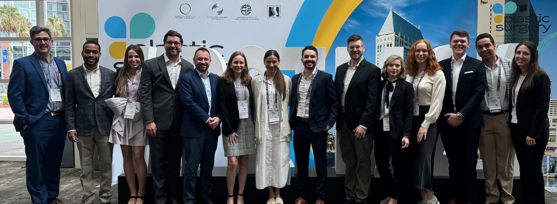 A line up of several doctors with the UMMC Plastic Surgery Division at the American Society of Plastic Surgeons' Annual Meeting in San Diego, CA, October 2024