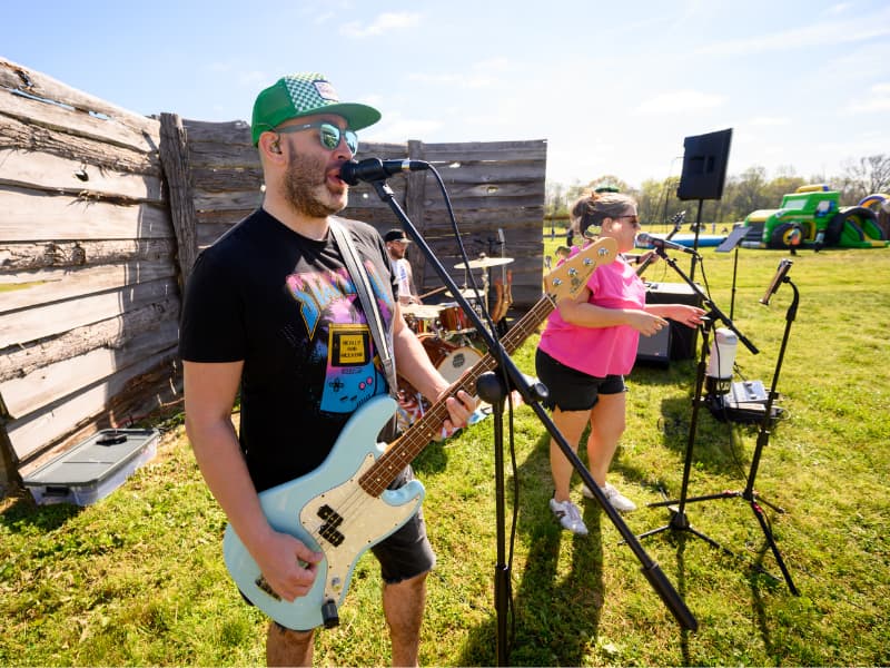 The band entertains guests during Family Fun Day 2026.