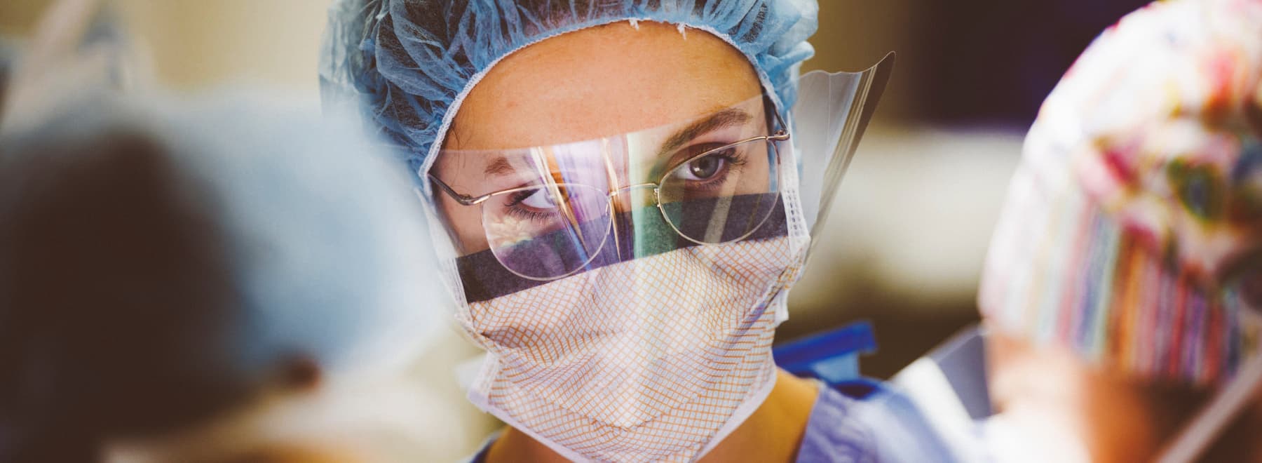 Woman during surgery.