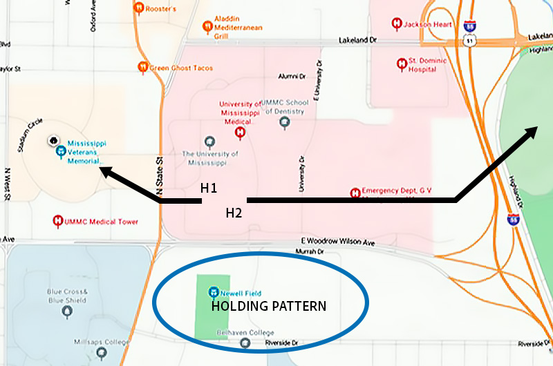 Heliport Map for Incoming Aircraft