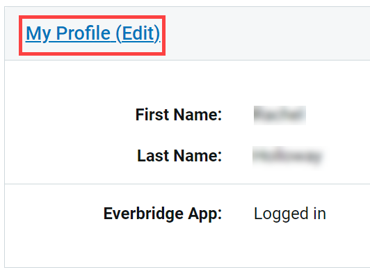 "My Profile (Edit)" button highlighted.