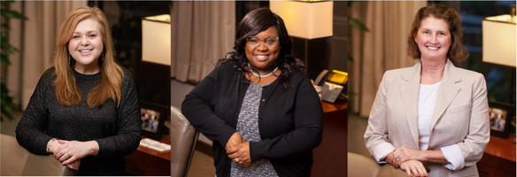 Vice Chancellor's Office Staff Collage featuring Rebecca Glenn, Tommeka Mason and Crystal Gannon.