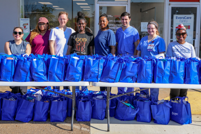 Volunteers at the EversCare Food Pantry