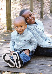 In August 2015, Cameron Stamps, left, now 2 and a half, shared his bone marrow with his brother, Christopher Stamps, now 7.