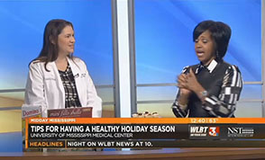 Josie Bidwell, an assistant professor in the School of Nursing, talks to WLBT Midday Mississippi host Joy Redmond about healthy eating during the holiday season.