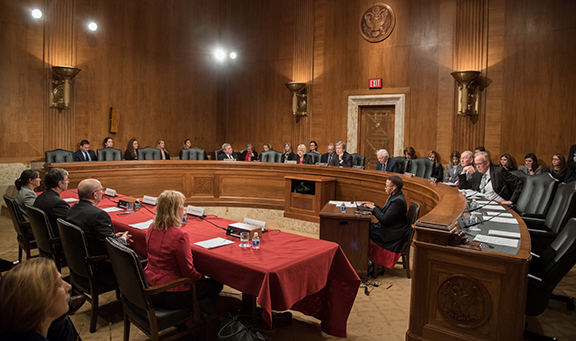 Sasser, far left, was part of a select group who testified in front of the Senate Labor, Health and Human Services, and Education Appropriations Subcommittee.