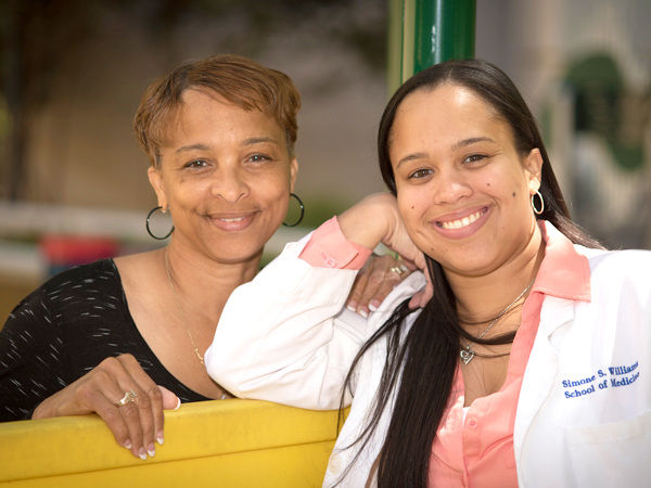 Luella Williams, left, was a vital part of her daughter's support system during medical school.
