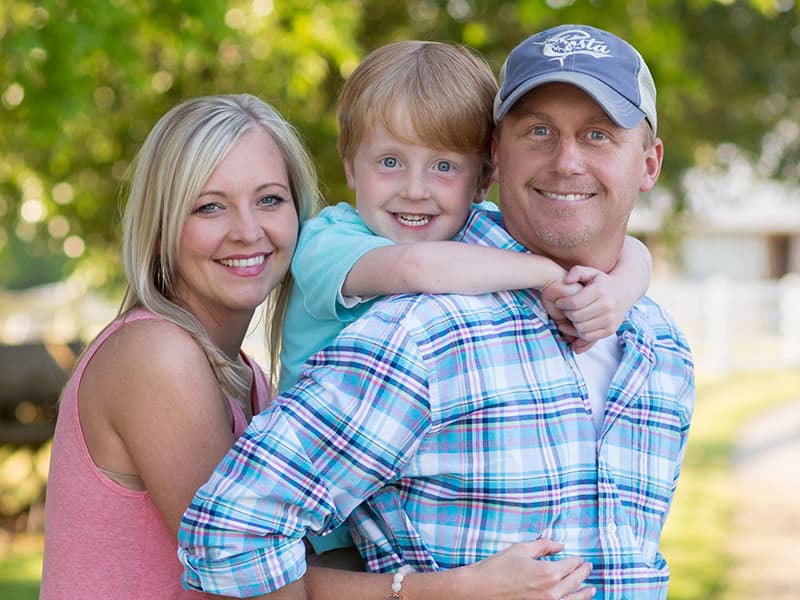 The Sanderford family: Stephanie, Jason and Cayson