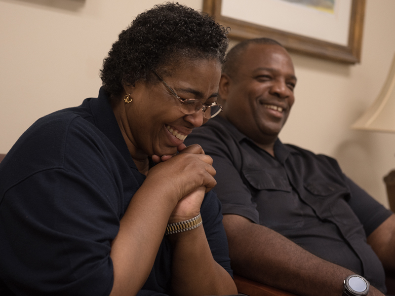 Laughter follows most stories told by Edwina and David Franklin of Brookhaven. David Franklin has been a caregiver for his wife and the couple have helped many others, including two women now battling cancer.