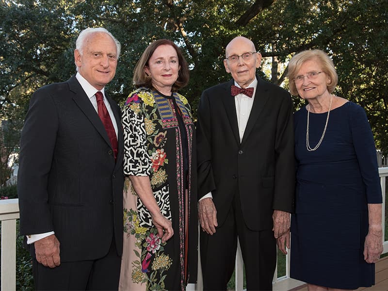 Drs. Frank and Ann Critz, from left, with Drs. Richard and Suzanne Miller, whom they honored with a $2 million gift used to establish chairs in the Millers' areas of specialty, surgery and pulmonology.