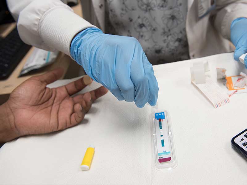 Blood and urine samples are tested quickly at Express Personal Health, UMMC's new free HIV testing clinic on the third floor of the Jackson Medical Mall Thad Cochran Center.