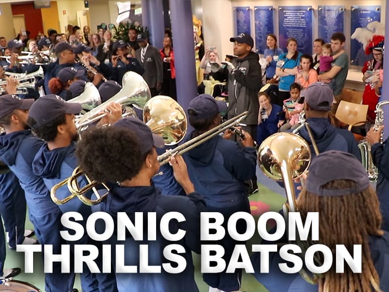 Video: Sonic Boom brings Mardi Gras beat to Children's Hospital