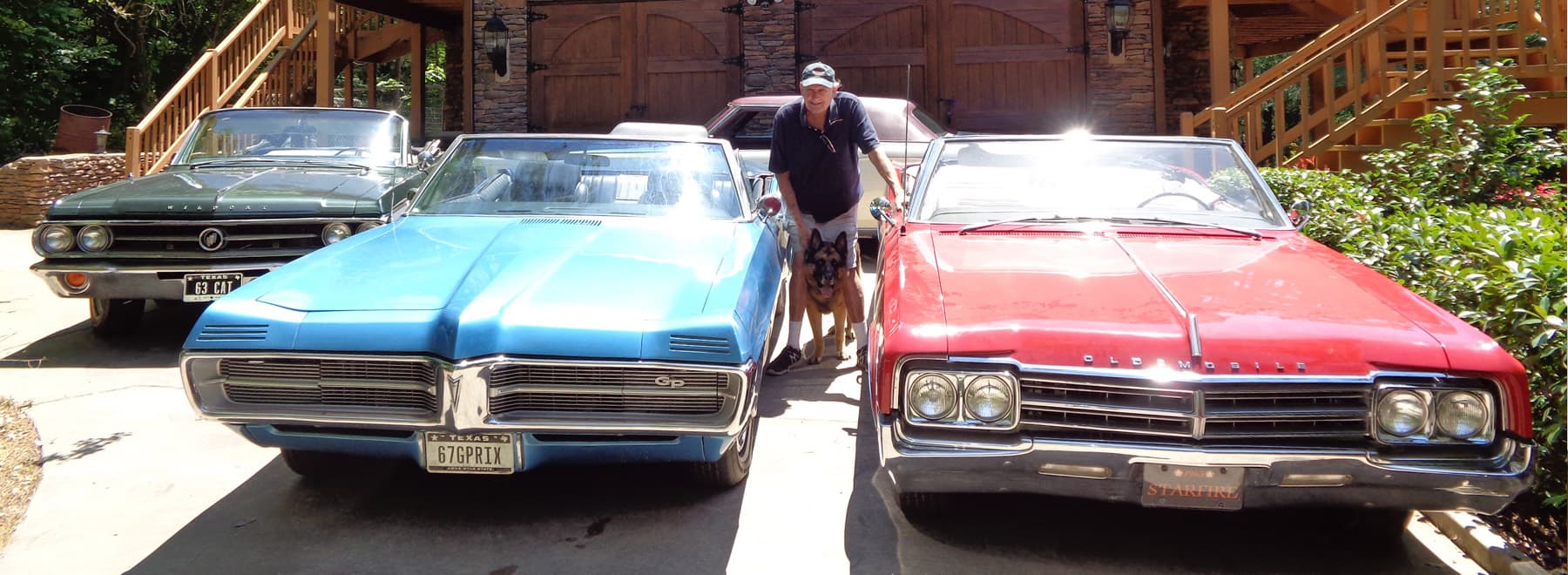 Dr Lyle Zardiackas at home in Texas with his classic cars