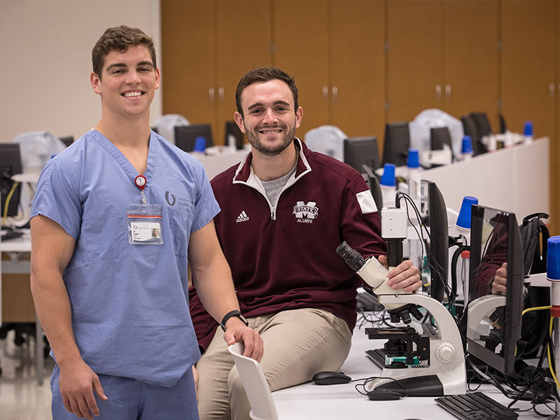Joe Pongetti, left, and JoJo Dodd both went from portraying Bully to becoming first-year medical students.