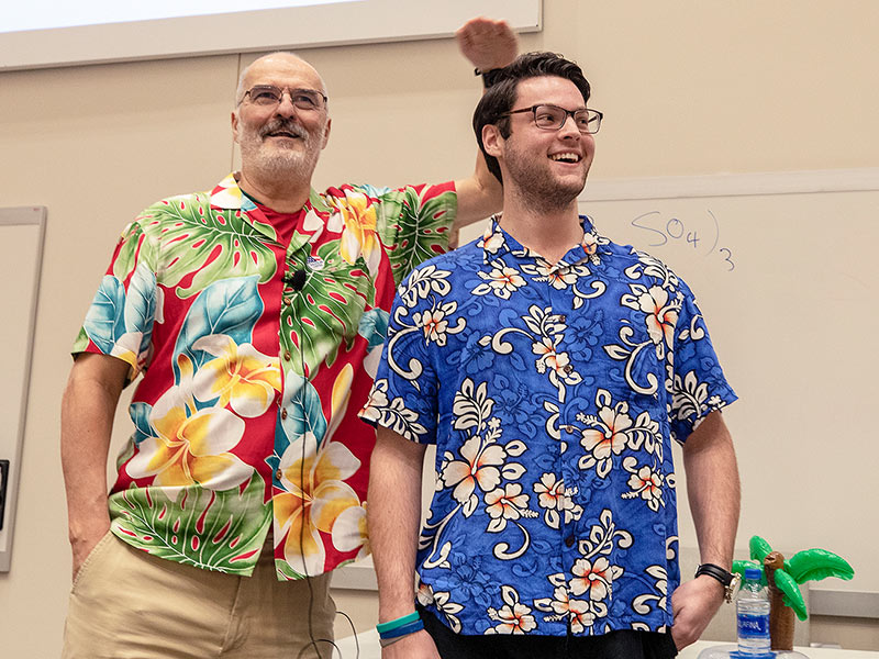Photos: Test-laden med students lighten mood with Hawaiian shirt contest