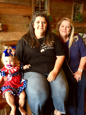 Robin Rhodes, center, mom of the late Randy Rhodes, met Fleeta Hutchison of Pearl, right, who received Randy Rhodes' liver. Also pictured is Robin Rhodes' granddaughter, Amberlynn Rhodes.