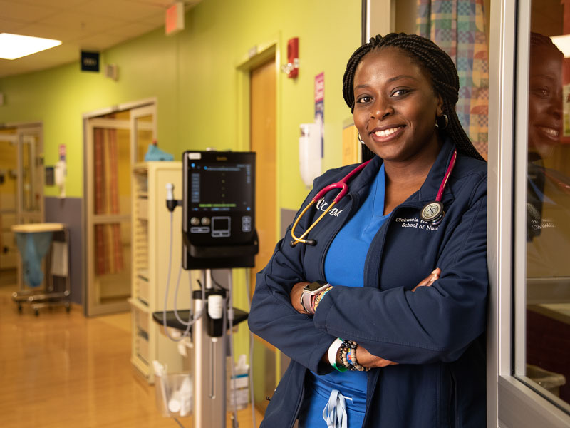 Olubusola Hall, who has plans to open a pediatric clinic in Nigeria, will graduate from the University of Mississippi School of Nursing’s Acute/Primary Care Pediatric Nurse Practitioner this month.