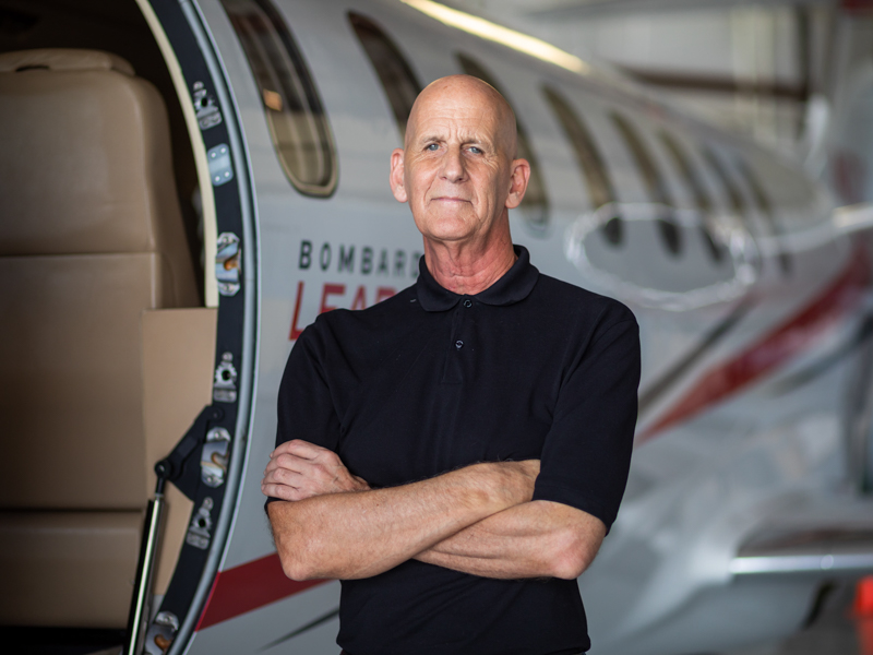 Greg Meadows of Laurel, a corporate jet pilot, also is a cancer survivor. Surgeons at UMMC used a flexible robotic instrument with attached scope to access a malignancy in his throat.