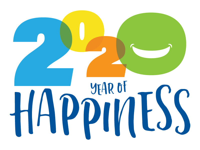 Graphic text: 2020 Year of Happiness