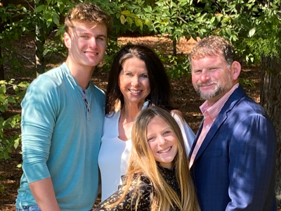 Jack Houston, left, is pictured with his mother, Macy Wilkerson; her husband, Clint Wilkerson; and their daughter, Kathleen Wilkerson.