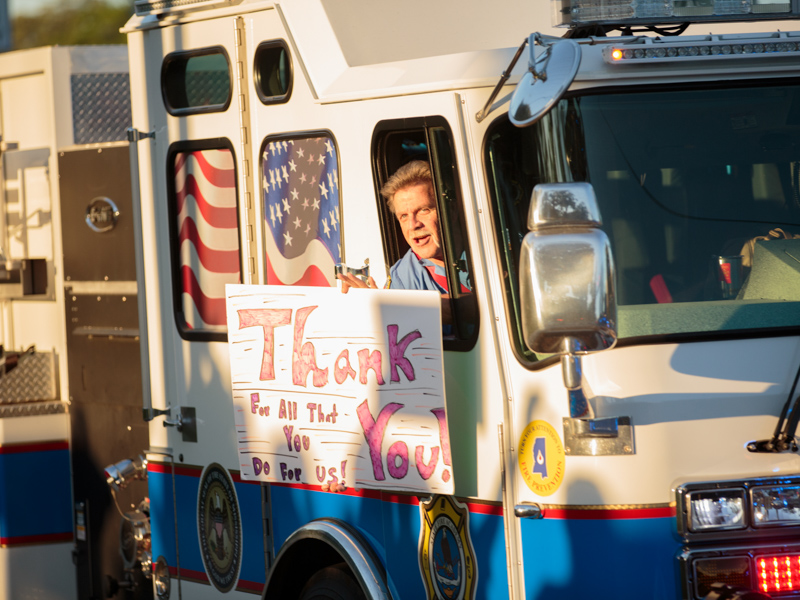 Metro-area emergency responders processed down State Street May 7 to kick off UMMC's Employee Appreciation Week and salute the Medical Center's 10,000 employees.