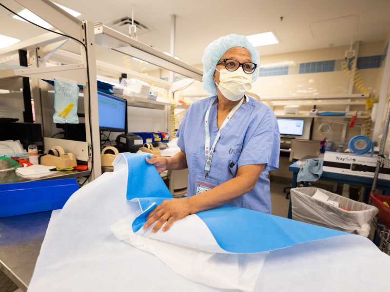 For the past dozen years or so, or about one-fourth of her time at UMMC, Verlyne Broadway has worked in Sterile Processing making sure medical instruments, including surgical tools, are safe for patients.
