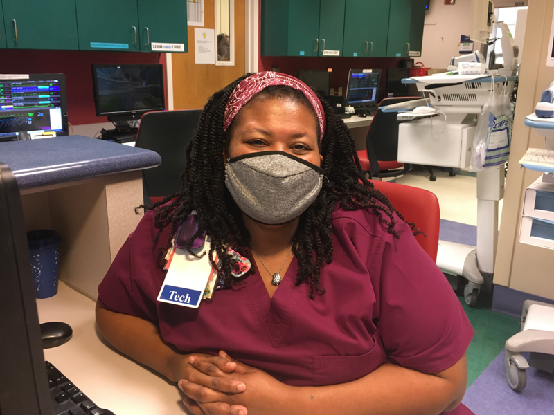 Angie Sterling is a hospital tech on the second floor of Children’s of Mississippi’s Batson Tower.