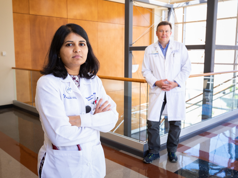 Dr. Bhagyashri Navalkele and Dr. Jason Parham are leading the University of Mississippi Medical Center's infectious diseases and infection prevention response to the COVID-19 virus.