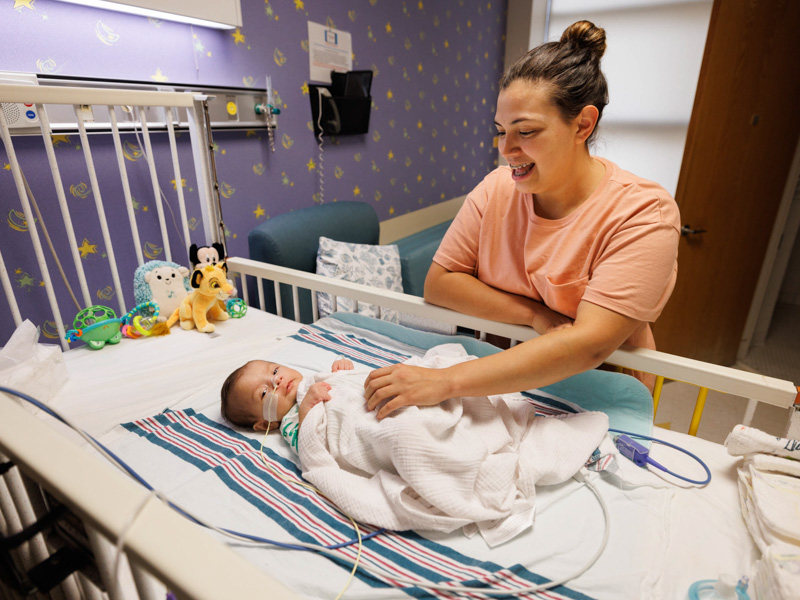 Donna Rankin of Pearl is all smiles now that 3-month-old son Wyatt is recovering from serious illness related to RSV. Joe Ellis/ UMMC Communications