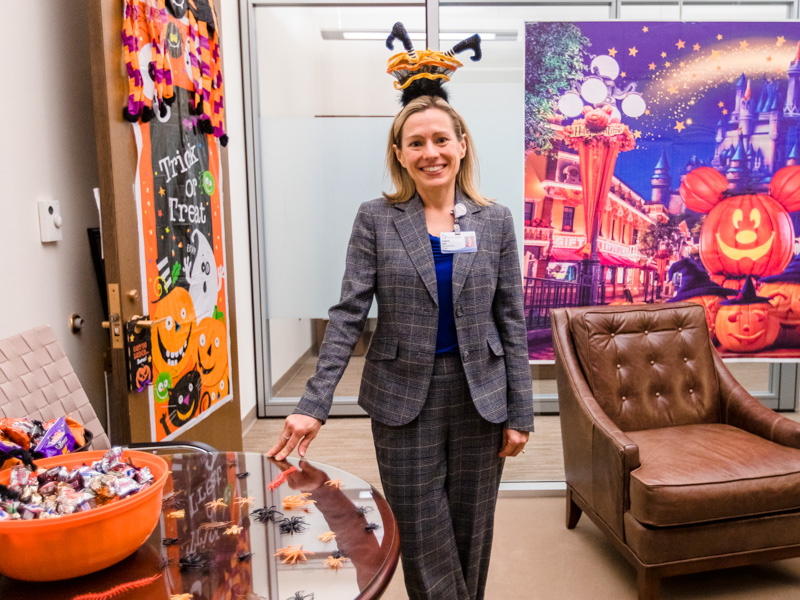 UMMC Deputy General Counsel Stephanie Jones shares her love of Halloween through her office decor. Lindsay McMurtray/UMMC Communications 