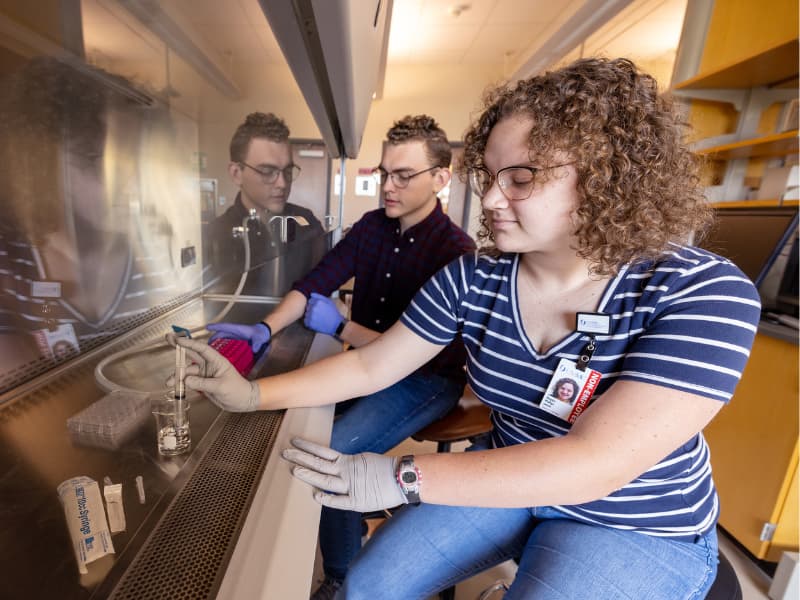 UMEEDD interns Austen Breland and Maggie Phillips, MSU seniors, have spent their summer researching ways to build a model that identifies when a chest tube can be successfully removed.