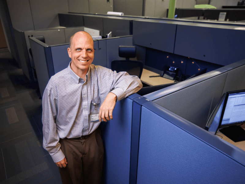 Ron Landreth, who is earning a master's degree in the Health Informatics and Information Management program, works in UMMC's Division of Information Systems to help maintain multiple software applications that improve patient outcomes.