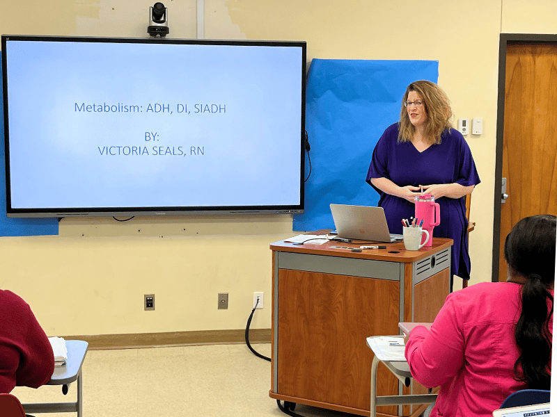Victoria Seals teaches nursing students at Southwest Mississippi Community College.