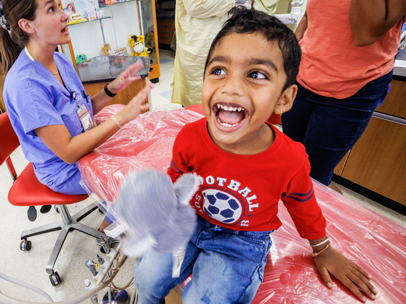 Shivam Patil, 3, of Ridgeland is all smiles at Free Care Friday