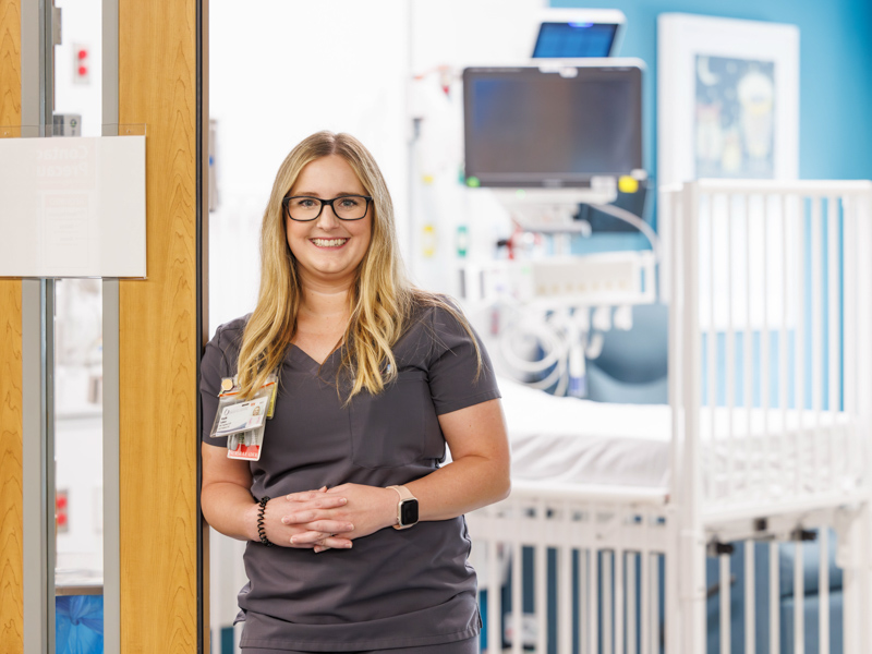 Full-time MSN student and full-time nurse, Kayla Sykes is Student of the Year for the National Association of Pediatric Nurse Practitioners' e-chapter. Melanie Thortis/ UMMC Communications 