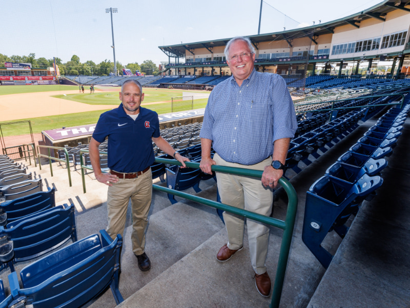 Dr. Chris Boston, left, and Dr. Mark Dodson are team physicians for the Mississippi Braves.