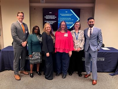 Members of the Office of Operational Excellence are, from left, process engineers Cameron Kenney, Myrtle Tate, Rachel Guy, Barbara Inman and Letha Robinson, along with Varang Parikh, executive director.