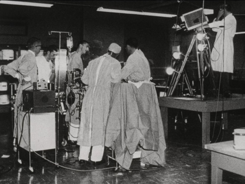 In this undated photo, a camera operator prepares to film action in a Medical Center operating room.