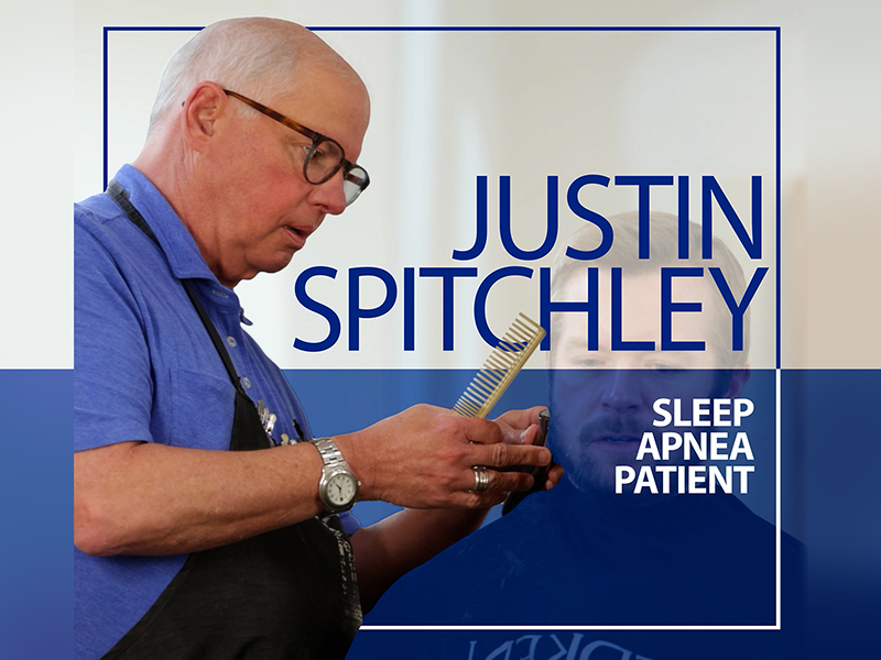 Hair stylist Justin Spitchley struggled with sleep apnea for years before finding relief at UMMC. With the Inspire implant, a high-tech alternative to a CPAP machine, he’s breathing easier and living better.