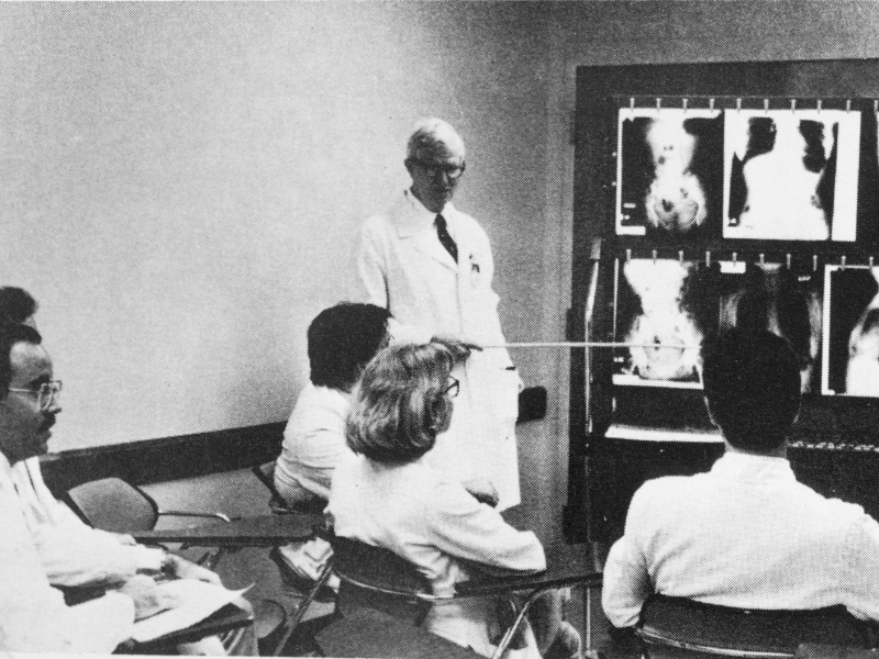 As shown in this archive photo, collaboration in care, research and education has always been a hallmark of the Department of Radiology.