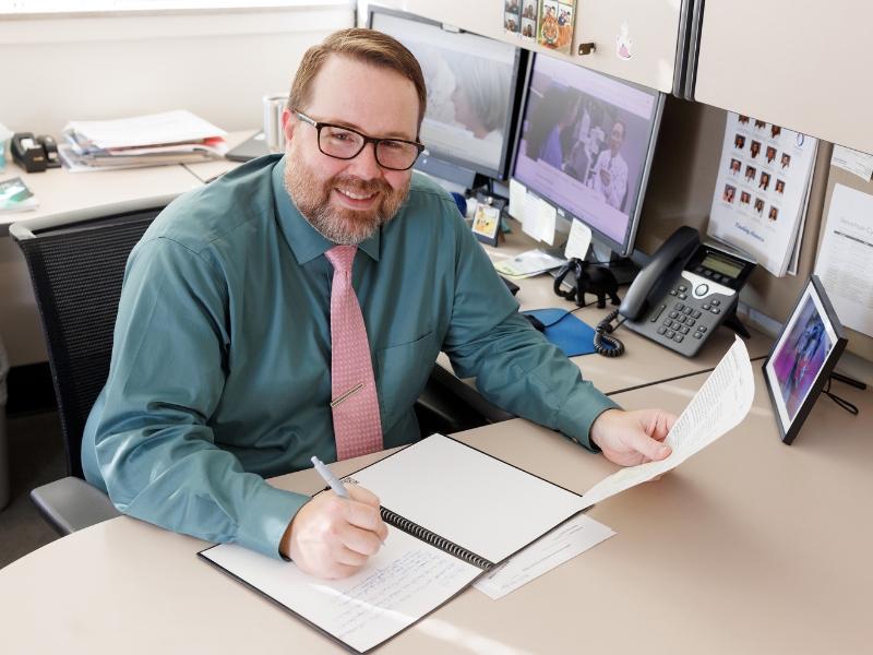 Jason Dill, business administrator in the Department of Pathology, has worked at UMMC for eight years, first as an accountant and later as director of business operations for the School of Nursing.