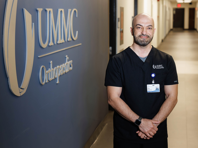 Dr. Caesar Alshibli, clinical research manager in the UMMC Department of Orthopaedic Surgery, helped broker cooperation between the U.S. military and Iraqi civilians while working as a surgical resident in war-torn Iraq in 2003.