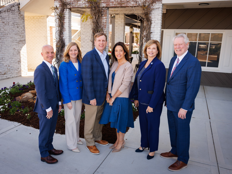 Dr. Alan Jones, Dr. Tina Martin, Michael Johnson, Lisa Johnson, Dr. LouAnn Woodward and Dr. Glenn Boyce gathered this month to recognize the start of the Johnson Scholars program.