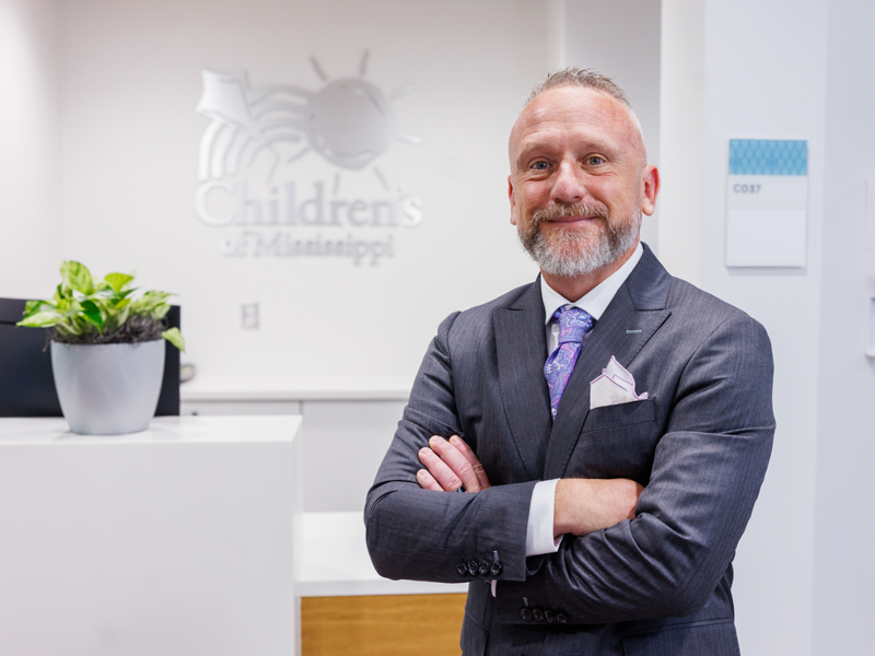 Wesley Smith, chief nursing officer at Children's of Mississippi, poses for a photo in the Children's executive suite.