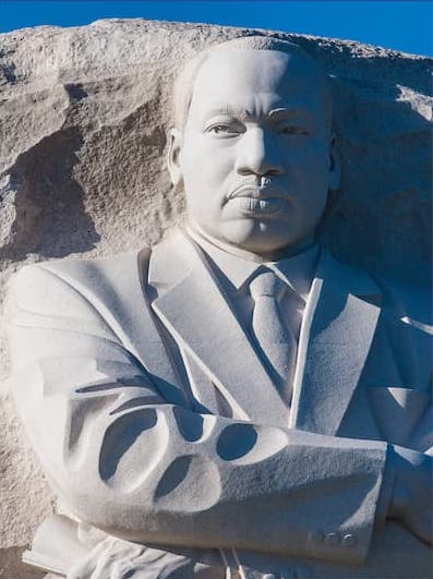 Closeup of Dr. Martim Luther King Jr. monument