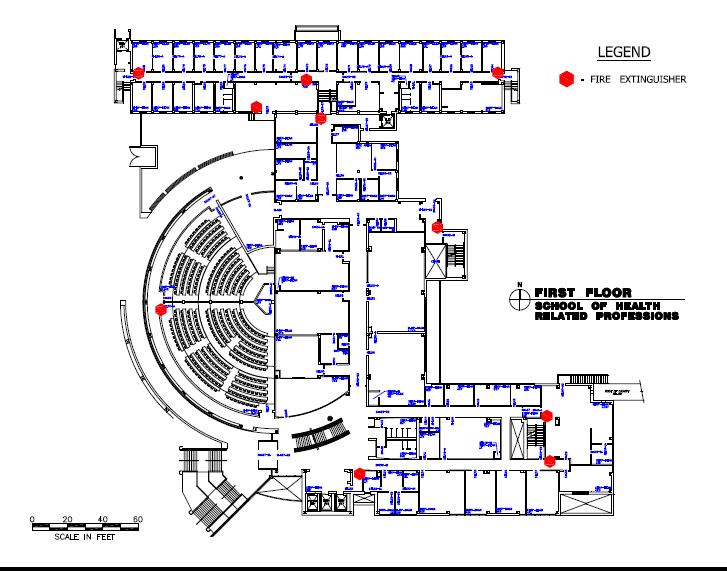 SHRP Fire Extinguisher Location Map, First Floor