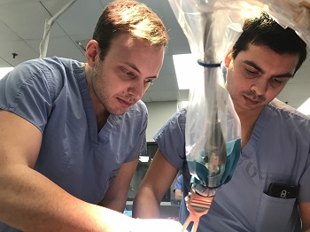 Two UMMC dentists practice microvascular bioskills
